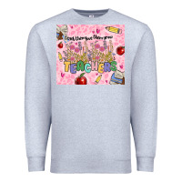 Heather Grey teachers teach them love them grow Premium Sweatshirt - MaliasSmallBusiness