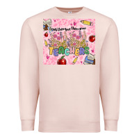 Pale Pink teachers teach them love them grow Premium Sweatshirt - MaliasSmallBusiness
