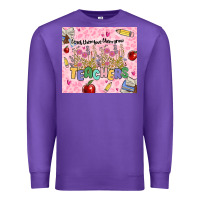 Purple teachers teach them love them grow Premium Sweatshirt - MaliasSmallBusiness