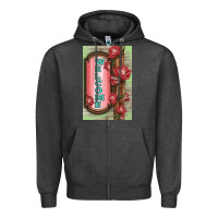 Charcoal Heather Western Red Roses Welcome Zipper Hoodie - LillyAllenDesigns