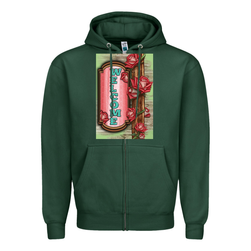 Western Red Roses Welcome Zipper Hoodie by LillyAllenDesigns | Teevron
