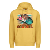 Antique Gold cowgirl hat flowers leopard and  leather Premium Hoodie - AdoDesignShop