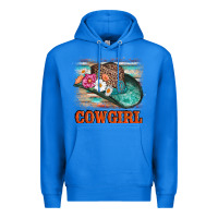 True Royal cowgirl hat flowers leopard and  leather Premium Hoodie - AdoDesignShop