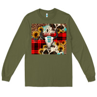 Army Green bullskull Sunflower Long Sleeve Tee - JahusDesignShop