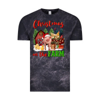 Cloud Black christmas on the farm Vintage Tee - FaDigitalArtStudio