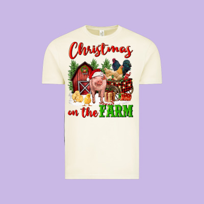 Christmas On The Farm Vintage Tee Designed By Fadigitalartstudio