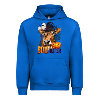 Cobalt Boo Heifer Cow with Halloween Urban Hoodie - texasbilliewilder