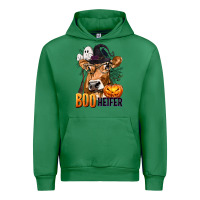 Emerald Boo Heifer Cow with Halloween Urban Hoodie - texasbilliewilder
