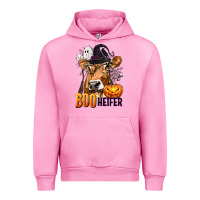 Fuchsia Pink Boo Heifer Cow with Halloween Urban Hoodie - texasbilliewilder