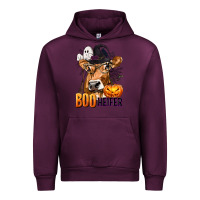 Mauve Wine Boo Heifer Cow with Halloween Urban Hoodie - texasbilliewilder