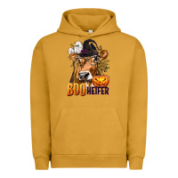 Pigment Peanut Butter Boo Heifer Cow with Halloween Urban Hoodie - texasbilliewilder