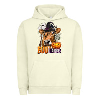 Pigment Pistachio Boo Heifer Cow with Halloween Urban Hoodie - texasbilliewilder