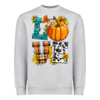 Heather Grey love pumpkin Heavyweight Sweatshirt - HRA Design Shop