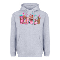 Heather Grey nail tech coffee cups Heavyweight Hoodie - NancyCooperArtShop