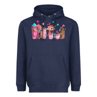 Navy nail tech coffee cups Heavyweight Hoodie - NancyCooperArtShop