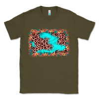 Army Green easter Leopard turquoise background Classic Tee - JahusDesignShop