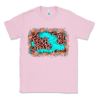Bubblegum Pink easter Leopard turquoise background Classic Tee - JahusDesignShop