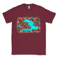 Burgundy easter Leopard turquoise background Classic Tee - JahusDesignShop