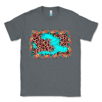 Charcoal Heather easter Leopard turquoise background Classic Tee - JahusDesignShop