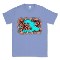 Colony Blue easter Leopard turquoise background Classic Tee - JahusDesignShop