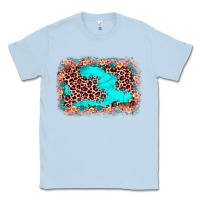 Dusty Blue easter Leopard turquoise background Classic Tee - JahusDesignShop