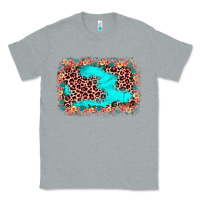 Heather Grey easter Leopard turquoise background Classic Tee - JahusDesignShop
