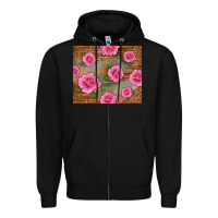 Black Western Pink Roses Zipper Hoodie - LillyAllenDesigns