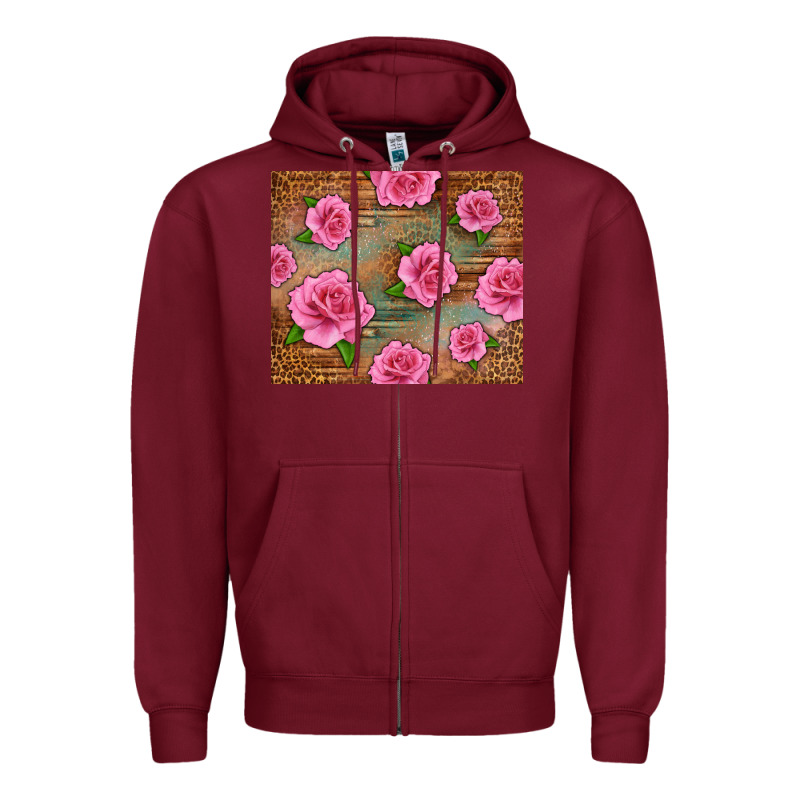 Western Pink Roses Zipper Hoodie by LillyAllenDesigns | Teevron