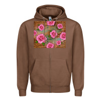 Chestnut Western Pink Roses Zipper Hoodie - LillyAllenDesigns