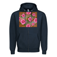 Navy Western Pink Roses Zipper Hoodie - LillyAllenDesigns