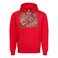 Red Western Pink Roses Zipper Hoodie - LillyAllenDesigns