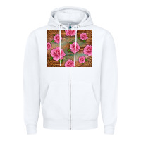 White Western Pink Roses Zipper Hoodie - LillyAllenDesigns