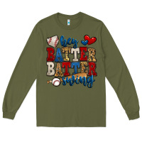 Army Green hey batter batter swing baseball Long Sleeve Tee - Jasminsmagicworld