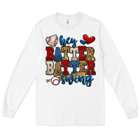 White hey batter batter swing baseball Long Sleeve Tee - Jasminsmagicworld