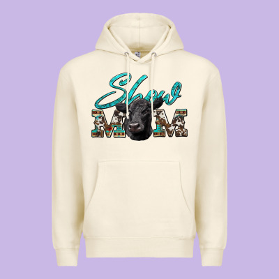 Show Mom Aztec Cowhide Black Angus Premium Hoodie Designed By Artiststas