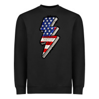 Black American lightning bold 4th of july Heavyweight Sweatshirt - CowGirlArtShop
