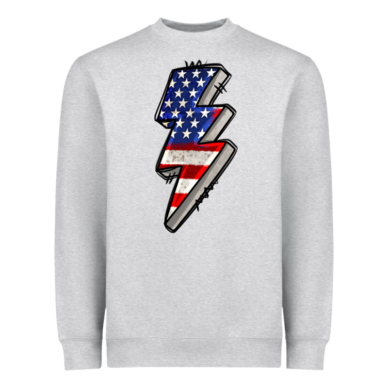 American Lightning Bold 4th Of July Heavyweight Sweatshirt by CowGirlArtShop | Teevron