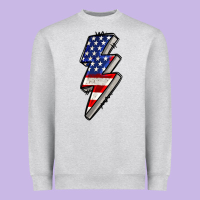American Lightning Bold 4th Of July Heavyweight Sweatshirt Designed By Cowgirlartshop