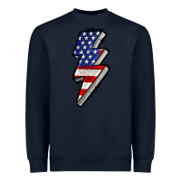 Navy American lightning bold 4th of july Heavyweight Sweatshirt - CowGirlArtShop