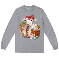 Heather Grey easter lamb Long Sleeve Tee - Jasminsmagicworld