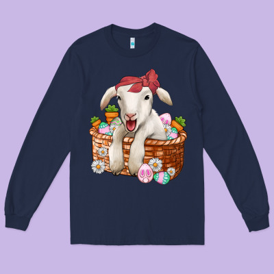 Easter Lamb Long Sleeve Tee Designed By Jasminsmagicworld