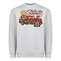 Heather Grey hello summer Heavyweight Sweatshirt - SublimationCraftShop