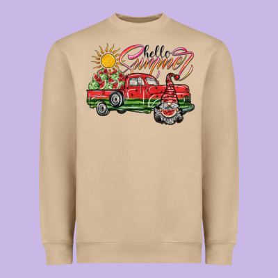 Hello Summer Heavyweight Sweatshirt Designed By Sublimationcraftshop