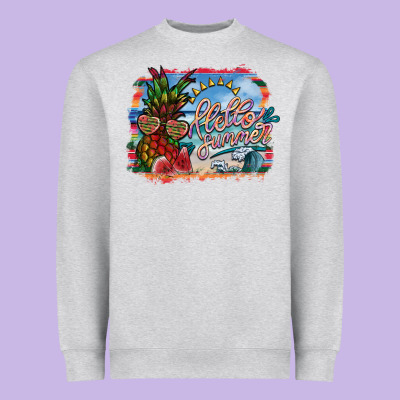 Hello Summer Heavyweight Sweatshirt Designed By Sublimationcraftshop