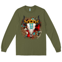 Army Green bullskull christmas Long Sleeve Tee - JahusDesignShop