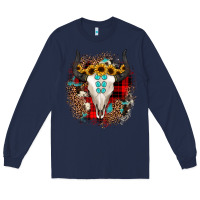 Navy bullskull christmas Long Sleeve Tee - JahusDesignShop