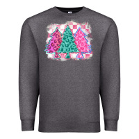 Charcoal Heather christmas leopard trees Premium Sweatshirt - MaliasSmallBusiness