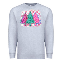 Heather Grey christmas leopard trees Premium Sweatshirt - MaliasSmallBusiness