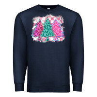 Navy christmas leopard trees Premium Sweatshirt - MaliasSmallBusiness