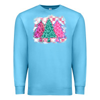 Ocean Blue christmas leopard trees Premium Sweatshirt - MaliasSmallBusiness
